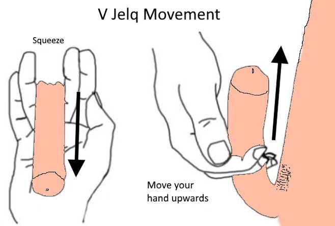 Option for jelqing on the penis to enlarge it for an evening workout